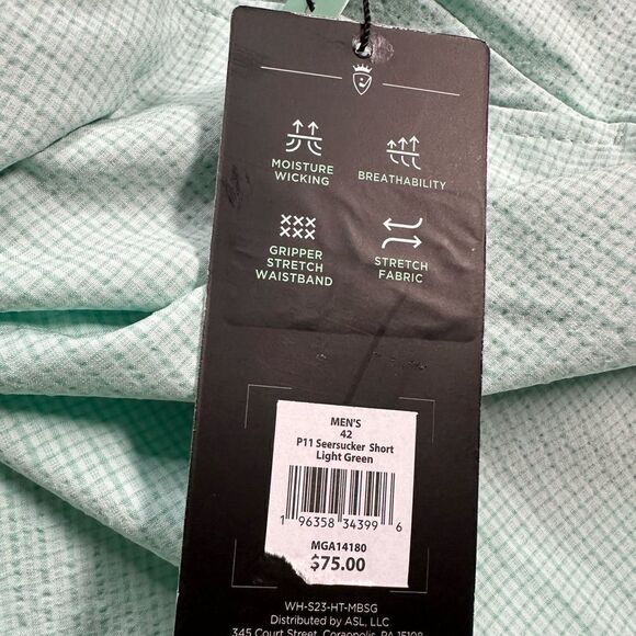 NWT Walter Hagen Men’s Perfect 11 Seersucker 10” Golf Shorts Green - Size 42 - Picture 7 of 8